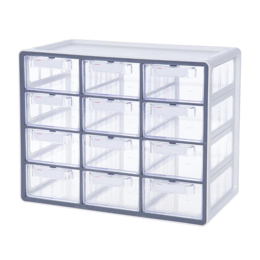 ORGANIZADOR MULTIFUNCIONAL DE 12 CAJONES TRANSPARENTES